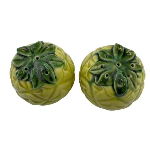 Vintage Ceramic Pineapple Salt & Pepper Shakers With Cork Stoppers - Picture 4 of 4